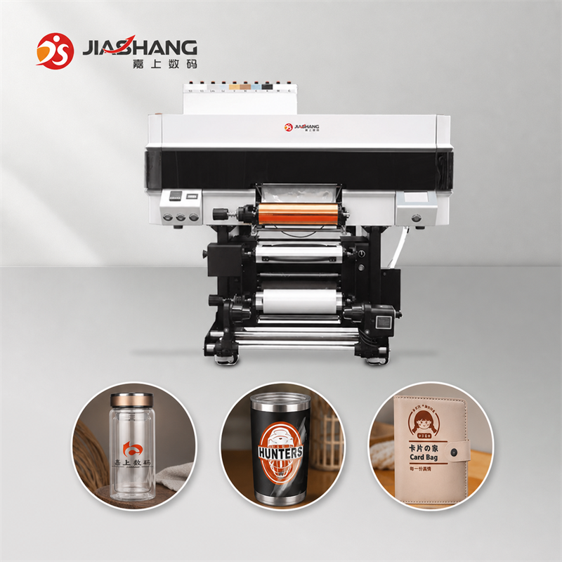 JS-3004 UV-DTF crystal label printer with glass metal and leather applications