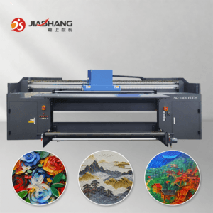 SQ-1806 industrial 3D texture UV printer with raised floral and landscape artwork